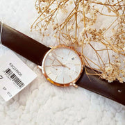 Calvin Klein Posh Chronograph White Dial Brown Leather Strap Watch for Men - K8Q376G6