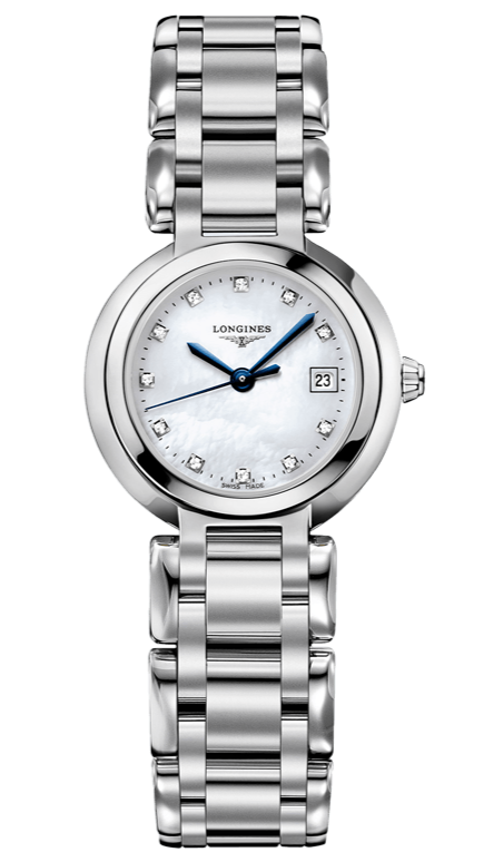 Longines PrimaLuna Mother of Pearl Dial Silver Steel Strap Watch for Women - L8.110.4.87.6