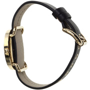 Marc Jacobs Amy Black Dial Black Leather Strap Watch for Women - MBM1154