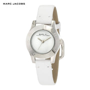 Marc Jacobs Mini Blade White Dial White Leather Strap Watch for Women - MBM1206