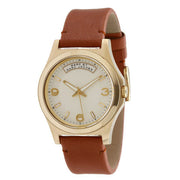 Marc Jacobs Baby Dave White Dial Brown Leather Strap Watch for Women - MBM1261