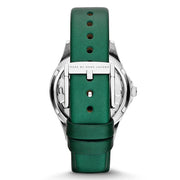 Marc Jacobs Henry Skeleton Green Dial Green Leather Strap Watch for Women - MBM1336