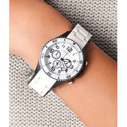 Marc Jacobs Rock Chronograph White Dial White Silicone Strap Watch for Women - MBM2574