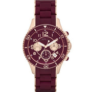Marc Jacobs Rock Chronograph Red Dial Red Silicone Strap Watch for Women - MBM2596
