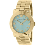 Marc Jacobs Amy Blue Dial Gold Steel Strap Watch for Women - MBM3301