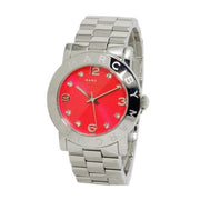 Marc Jacobs Amy Red Dial Silver Steel Strap Watch for Women - MBM3302