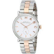Marc Jacobs Baker White Dial Two Tone Steel Strap Watch for Women - MBM3312