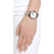 Marc Jacobs Peeker Chronograph Silver Two Tone Steel Strap Watch for Women - MBM3369