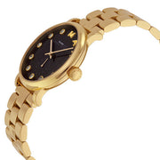 Marc Jacobs Baker Dexter Black Dial Gold Steel Strap Watch for Women - MBM3421