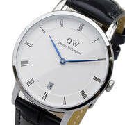 Daniel Wellington Dapper Reading Quartz White Dial Black Leather Strap Watch For Women - DW00100117