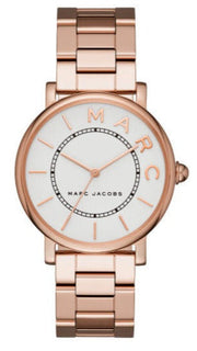 Marc Jacobs Roxy White Dial Rose Gold Steel Strap Watch for Women - MJ3523