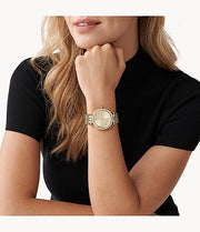 Michael Kors Darci Silver Dial Gold Stainless Steel Strap Watch for Women - MK3191