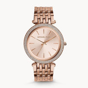 Michael Kors Darci Rose Gold Dial with Diamonds Rose Gold Stainless Steel Strap Watch for Women - MK3192