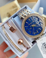 Michael Kors Darci Quartz Blue Dial Two Tone Steel Strap Watch For Women - MK3401