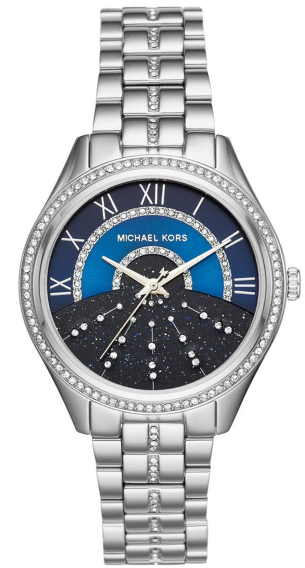Michael Kors Lauryn Blue Dial Silver Steel Strap Watch for Women - MK3720