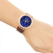 Michael Kors Darci Blue Dial Rose Gold Steel Strap Watch for Women - MK3728