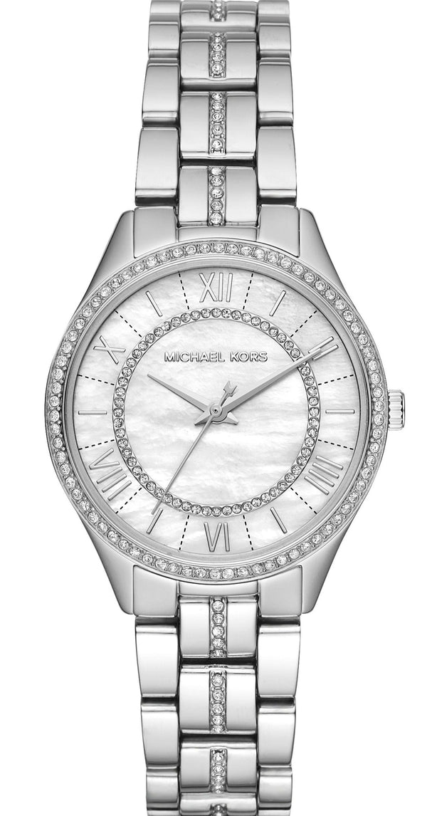 Michael Kors Lauryn Mother of Pearl Dial Silver Steel Strap Watch for Women - MK3900