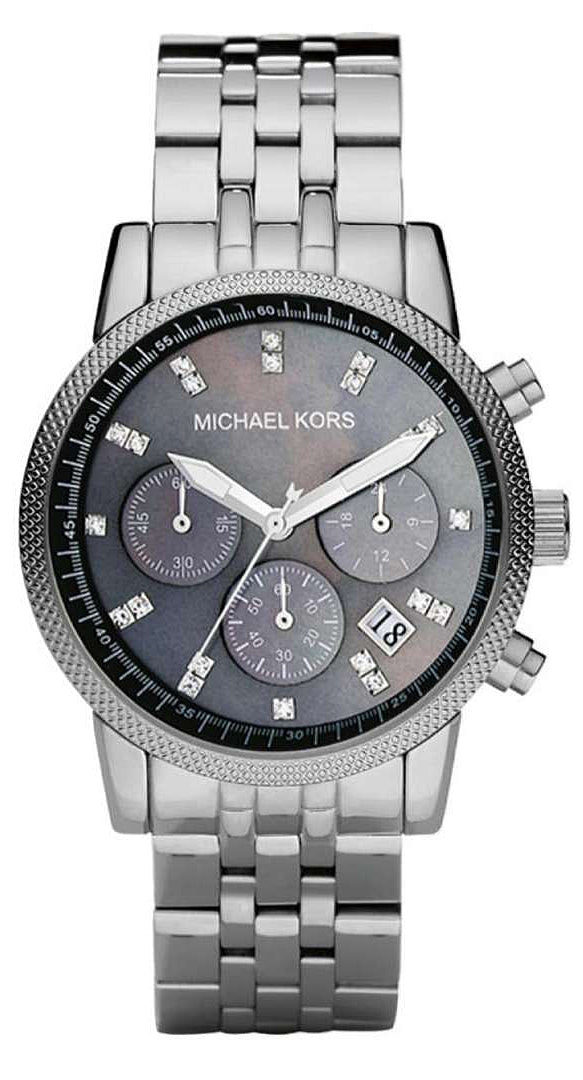 Michael Kors Jet Set Chronograph Blue Dial Silver Steel Strap Watch for Women - MK5021