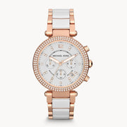 Michael Kors Parker White Dial Two Tone Steel Strap Watch for Women - MK5774
