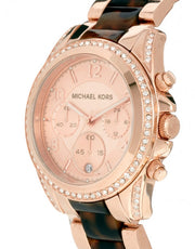 Michael Kors Blair Rose Gold Dial Two Tone Steel Strap Watch For Women - MK5859