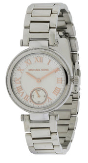 Michael Kors Skylar Quartz White Dial Silver Steel Strap Watch For Women - MK5970