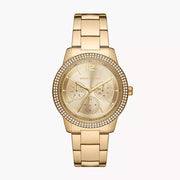 Michael Kors Tibby Chronograph Gold Dial Gold Steel Strap Watch For Women - MK6927