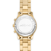 Michael Kors Runway Chronograph Gold Dial Gold Steel Strap Watch For Women - MK7326