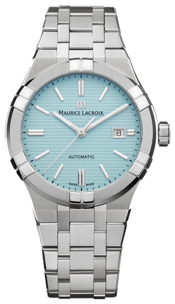 Maurice Lacroix Aikon Automatic Limited Summer Edition Blue Dial Silver Steel Strap Watch For Men - AI6008-SS00F-431-1