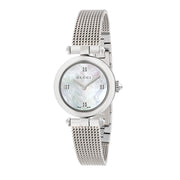 Gucci Diamantissima Quartz Diamonds Mother of Pearl Dial Silver Mesh Bracelet Watch for Women - YA141504