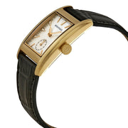 Movado Heritage Mother of Pearl White Dial Black Leather Strap Watch For Women - 3650050