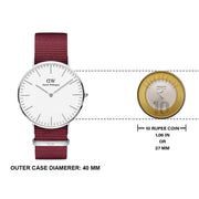 Daniel Wellington Classic Roselyn White Dial Red NATO Strap Watch For Women - DW00100268