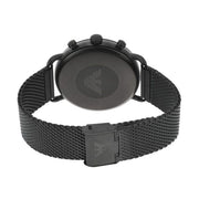 Emporio Armani Aviator Chronograph Black Dial Black Mesh Bracelet Watch For Men - AR11264