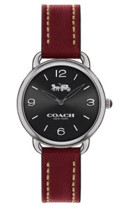 Coach Delancey Black Dial Brown Leather Strap Watch for Women - 14502792