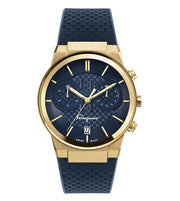 Salvatore Ferragamo Sapphire Chrono Blue Dial Blue Silicone Strap Watch for Men - SFME00221