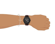 Armani Exchange Outerbanks Chronograph Black Dial Brown Leather Strap Watch For Men - AX1732