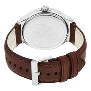 Armani Exchange Hampton Chronograph White Dial Brown Leather Strap Watch For Men - AX2187
