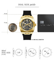 Guess Prodigy Black Dial Black Silicone Strap Watch For Men - GW0569G2
