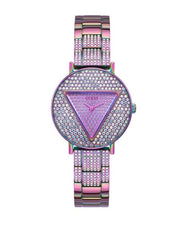 Guess Trend Diamonds Purple Dial Purple Steel Strap Watch for Women - GW0512L4