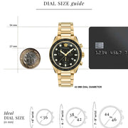 Versace Greca Dome Chronograph Black Dial Gold Steel Strap Watch for Men - VE6K00523