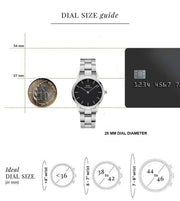 Daniel Wellington Iconic Link Black Dial Silver Steel Strap Watch for Women - DW00100204