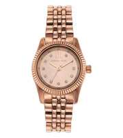 Michael Kors Lexington Three Hand Rose Gold Dial Rose Gold Steel Strap Watch For Women - MK4739