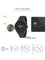 Maserati SFIDA Chronograph Black Dial Black Steel Strap Watch For Men - R8873640011