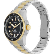 Fossil Blue Dive Three Hand Black Dial Two Tone Steel Strap Watch For Women - ES5349
