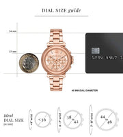 Michael Kors Maren Chronograph Rose Gold Dial Rose Gold Steel Strap Watch for Women - MK7494