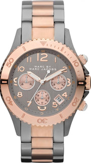 Marc Jacobs Marc Chronograph Grey Dial Two Tone Steel Strap Watch for Men - MBM3157