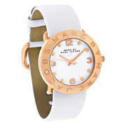Marc Jacobs Amy White Dial White Leather Strap Watch for Women - MBM1180