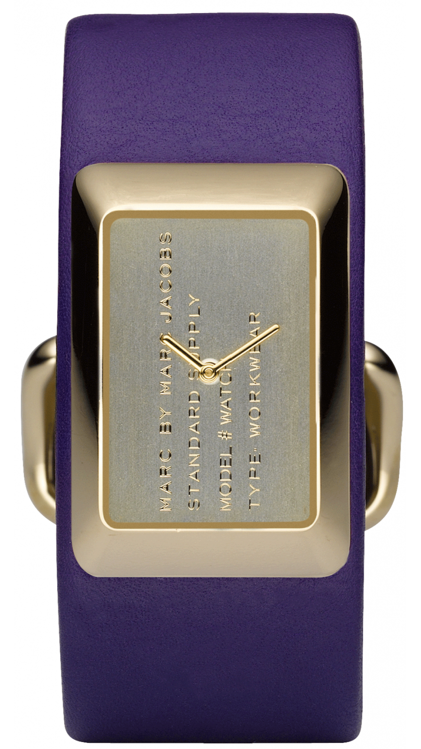 Marc Jacobs Champagne Dial Purple Leather Strap Watch for Women - MBM2044