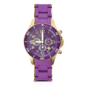 Marc Jacobs Rock Chronograph Purple Dial Purple Silicone Strap Watch for Women - MBM2549