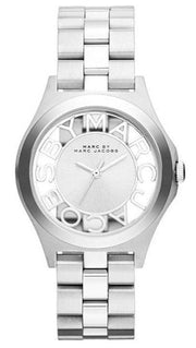 Marc Jacobs Henry White Dial Silver Steel Strap Watch for Women - MBM3291