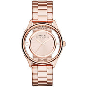 Marc Jacobs Tether Transparent Rose Gold Dial Rose Gold Steel Strap Watch for Women - MBM3414